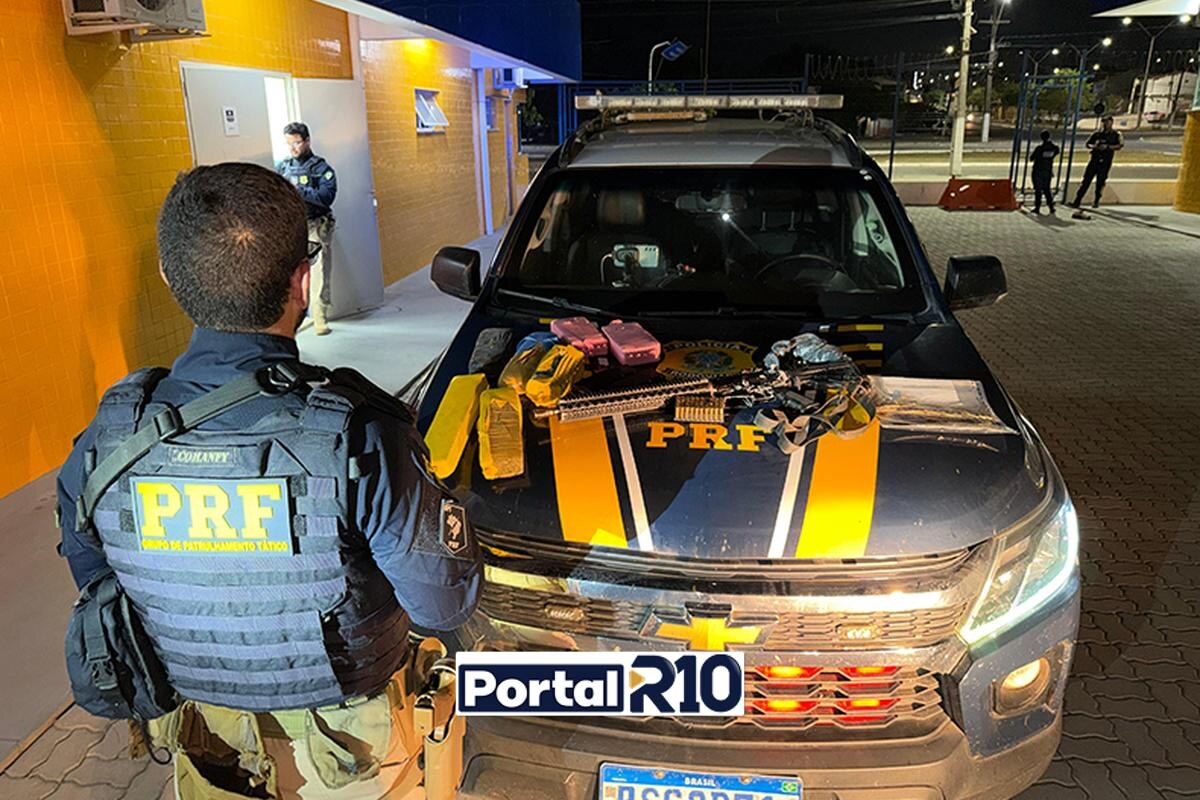 PRF apreende fuzil, munições e drogas durante abordagem na BR-402 no Piauí