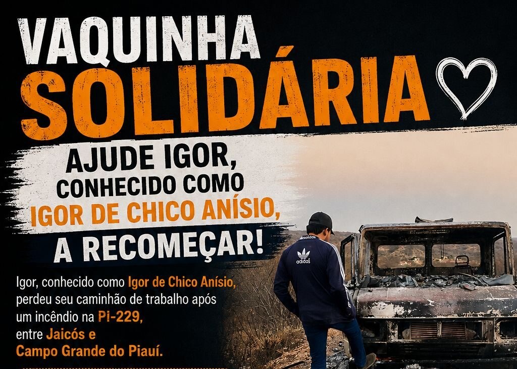 Campanha busca ajudar trabalhador que perdeu caminhão em incêndio na PI-229