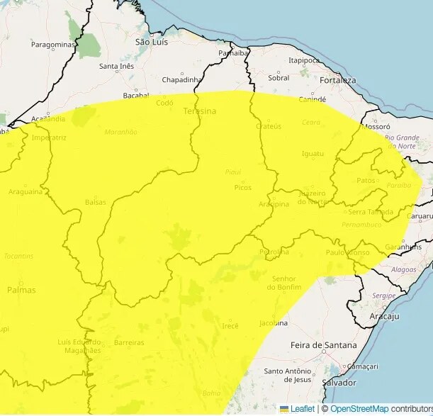Inmet emite alerta de baixa umidade para municípios do Piauí