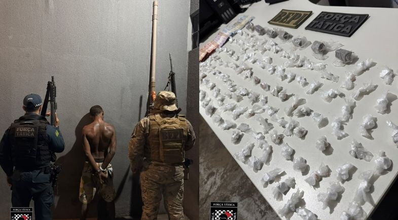 Polícia prende suspeito de tráfico com maconha, cocaína e crack no centro de Picos