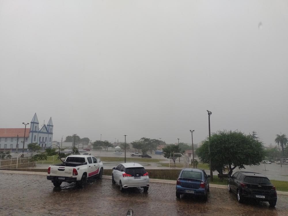 Chuva e nuvens carregadas registradas em São João do Piauí durante período de instabilidade no estado — Foto: Divulgação
