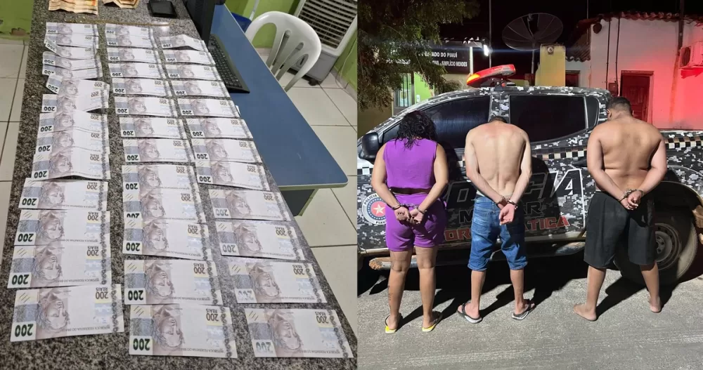 Trio é preso no Piauí por repassar cédulas falsas de R$ 200 em comércios locais